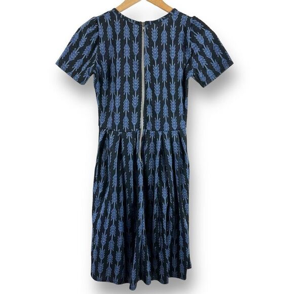 LuLaRoe Womens S Amelia Short Sleeve Midi Dress Arrow Print Black Brown Bohemian - Picture 2 of 8